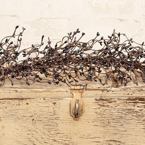 NEW Primitive FARMHOUSE PIP BERRY GARLAND BLACK AND GRAY 48" Cottage Rustic gallery