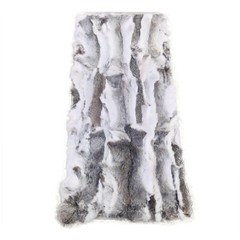 Real Rabbit Fur Natural Patchwork Blanket Carpet Rug Throw DIY Material Fur Raw