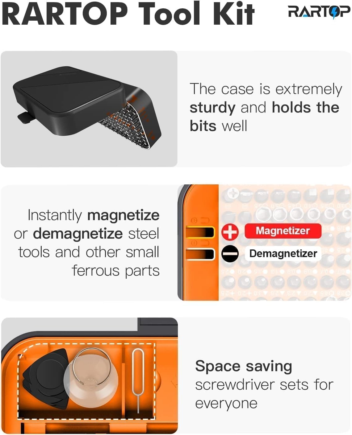 Precision Screwdriver Set 130 in 1 with 120 Bits Orange gallery