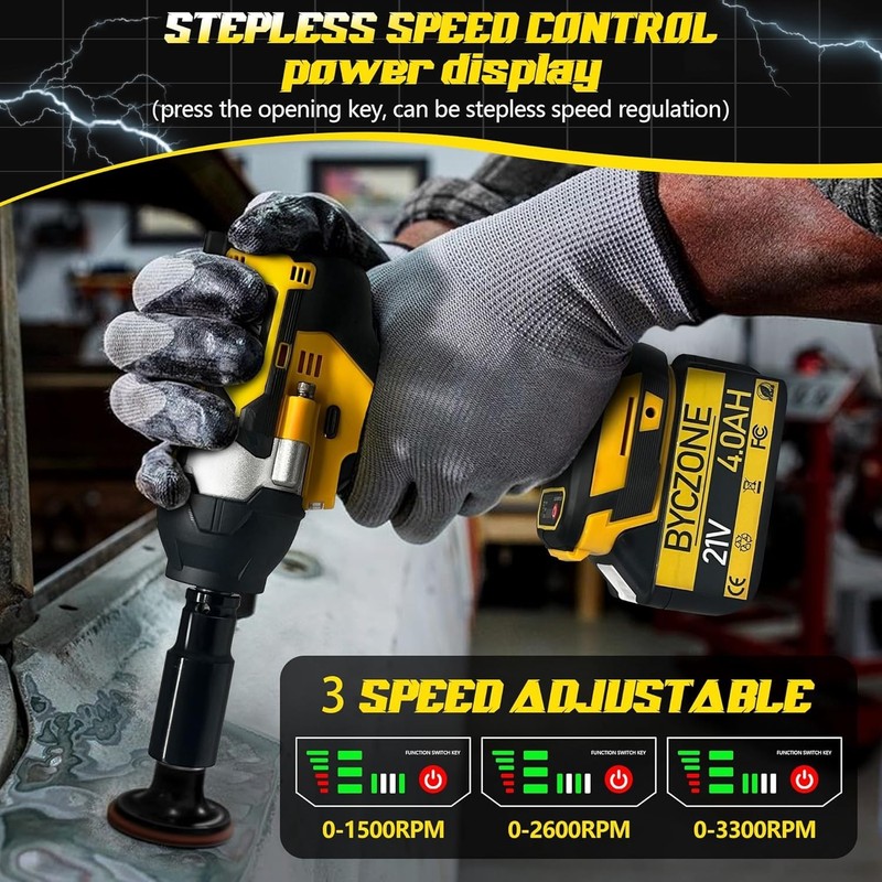 Versatile 21V Cordless Impact Wrench Kit with Batteries & Accessories Included gallery