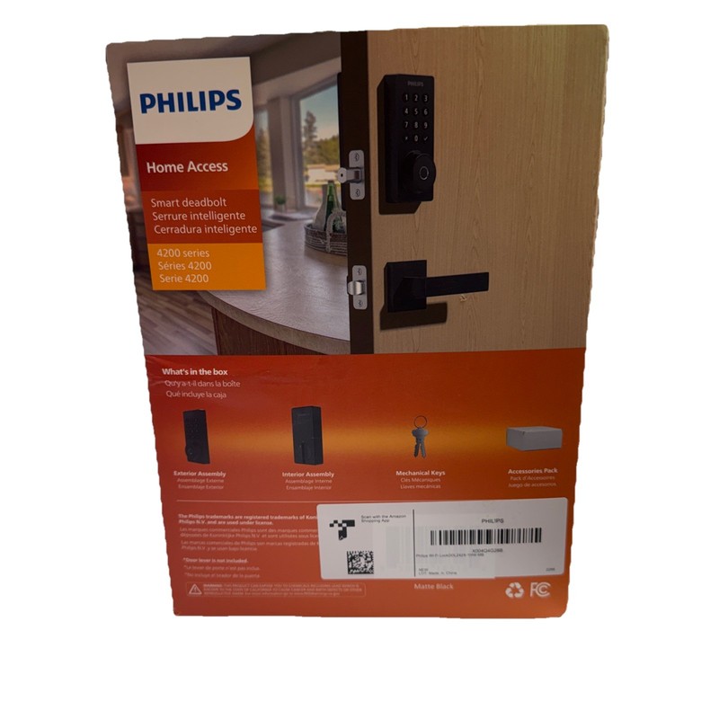 Phillips Home Access Smart Deadbolt 4200 Series Smart Lock - Matte black gallery