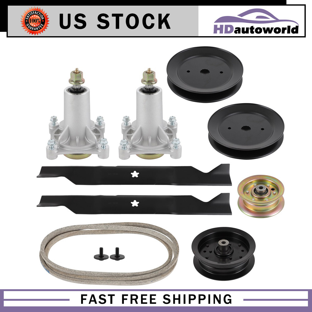 46" Lawn Mower Deck Rebuild Kit Spindles Blades Belt Fit For Husqvarna YTH 180 gallery