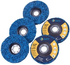 5PCS 4-1/2″ x7/8″ Blue Poly Strip Clean Disc Paint Stripping Rust Removal Wheels