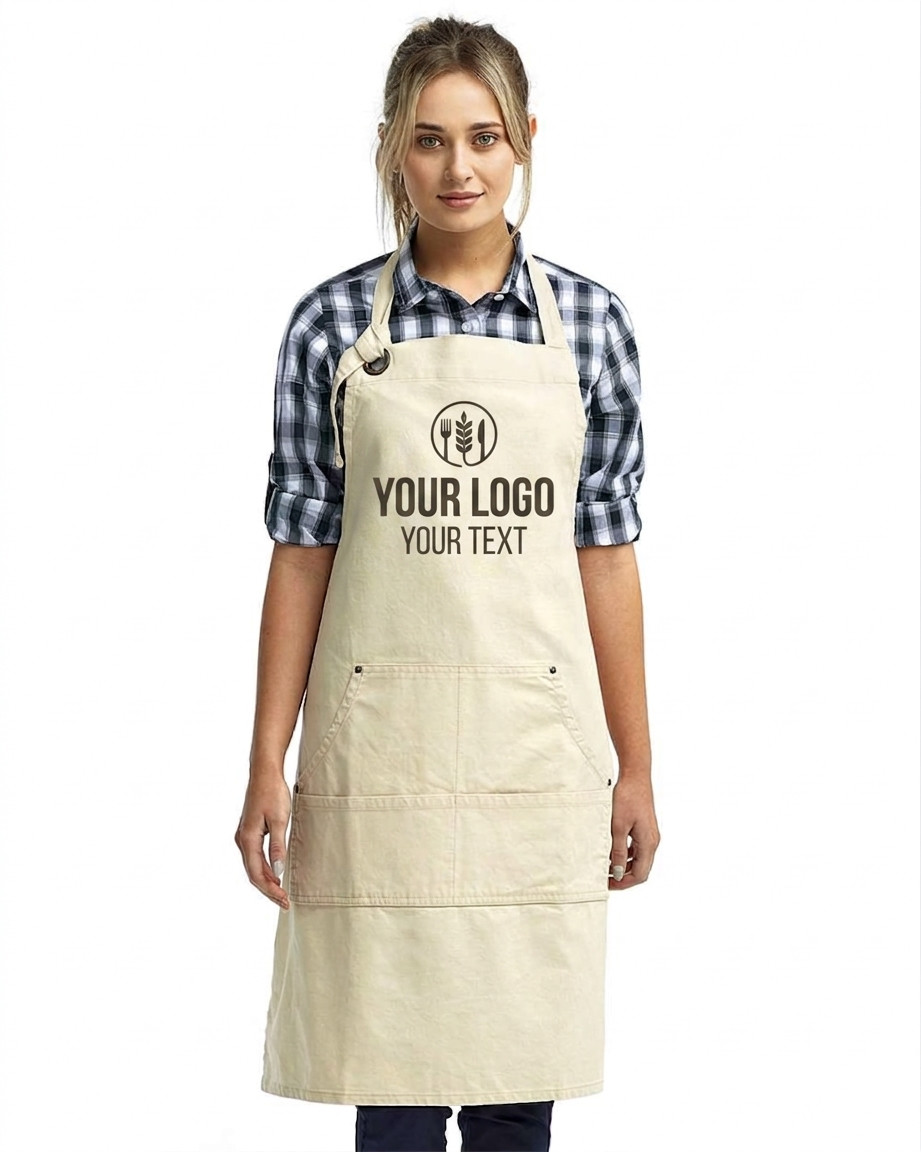 Custom Full Pocket Apron Logo Text Print Calibre Heavy Cotton Canvas (Bulk Sale) gallery