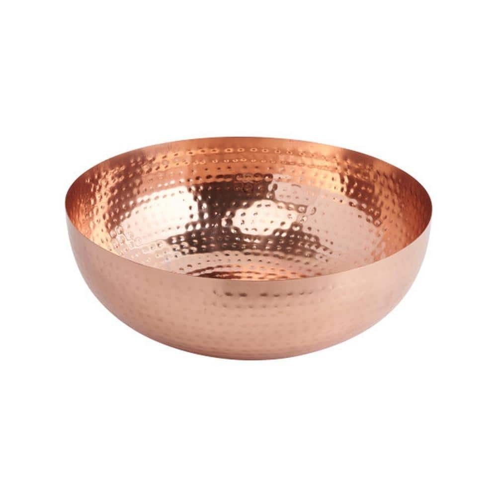 Serving Bowls - 14"Dia - 56 fl.oz Capacity - Hand-Hammered Texture Copper Iron gallery