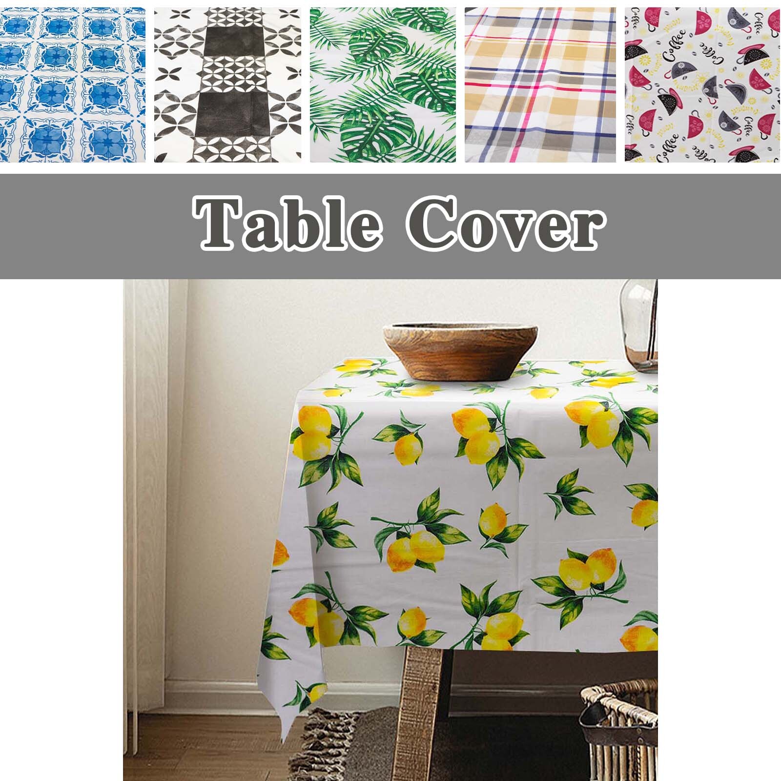 Heavy Duty Vinyl Tablecloth Flannel Backed 52x52" Waterproof Oilproof Tablecover gallery