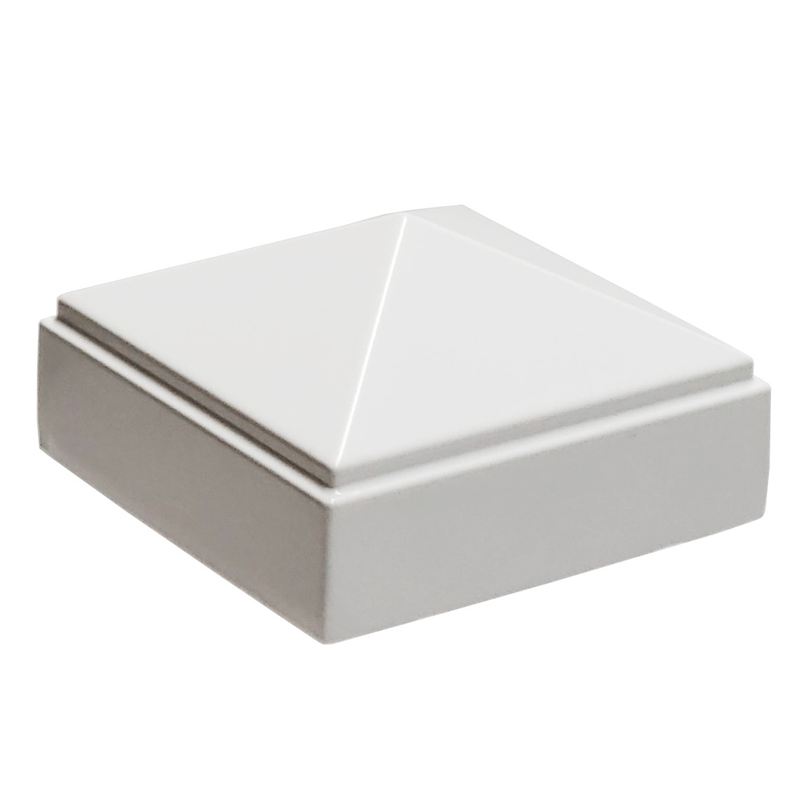 2" x 2" Decorex Hardware Aluminium Pyramid Post Cap for Metal Posts - White gallery