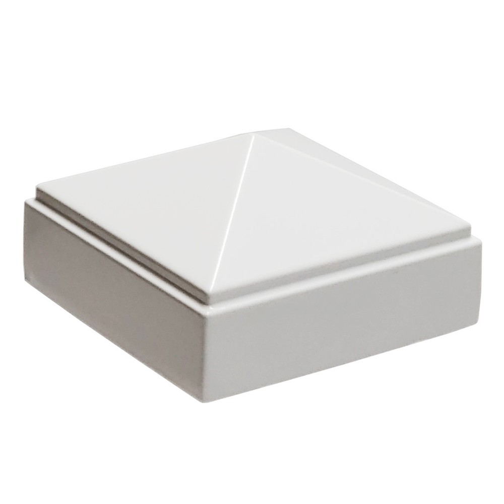 2" x 2" Decorex Hardware Aluminium Pyramid Post Cap for Metal Posts - White