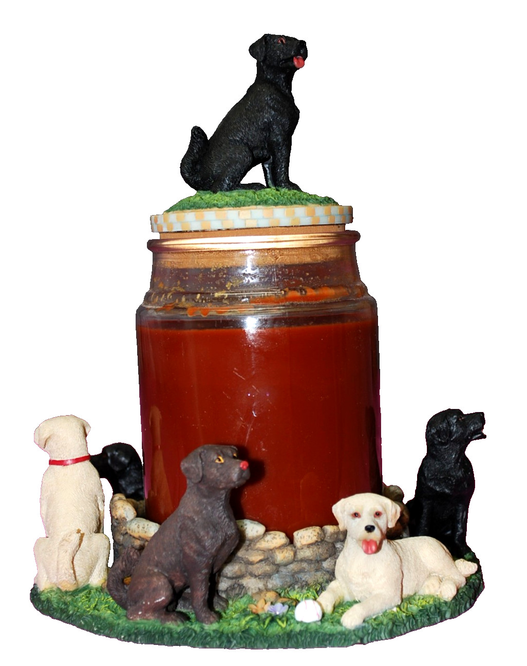 Continental Creations Asst'd Labs Resin Jar Candle Holder with Lid New S4408L gallery