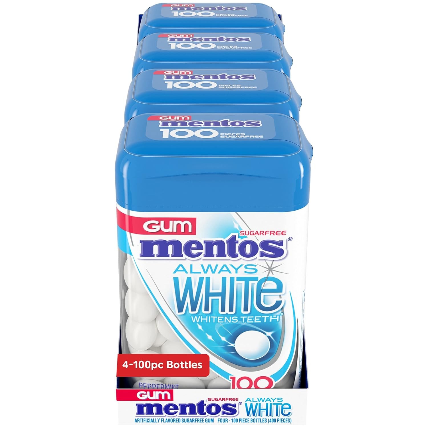 Mentos Always White Peppermint Sugar Free Gum Xylitol 100 Count Fresh Breath gallery