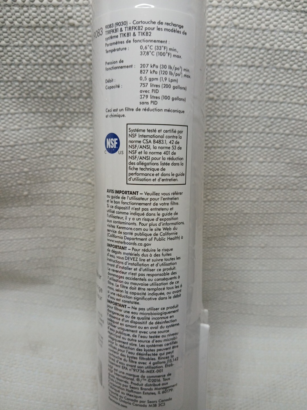 Kenmore 460-9083 Replacement Refrigerator Water Filter ( 1 Pack ) gallery