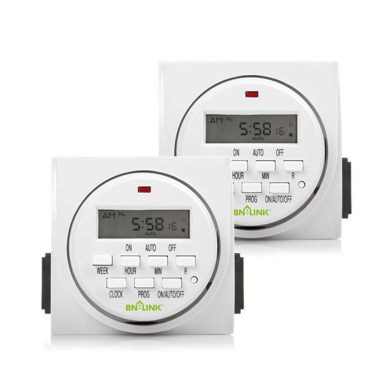 BN-LINK 2Pack 7 Day Heavy Duty Digital Programmable Timer Switch Dual Outlet 15A gallery