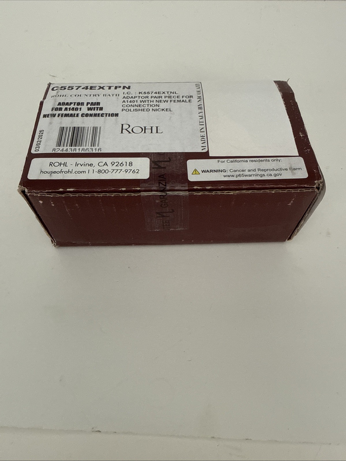 Rohl C5574EXTPN Union Adaptor Pair For A1401 w/new Female Conne -Polished Nickel gallery
