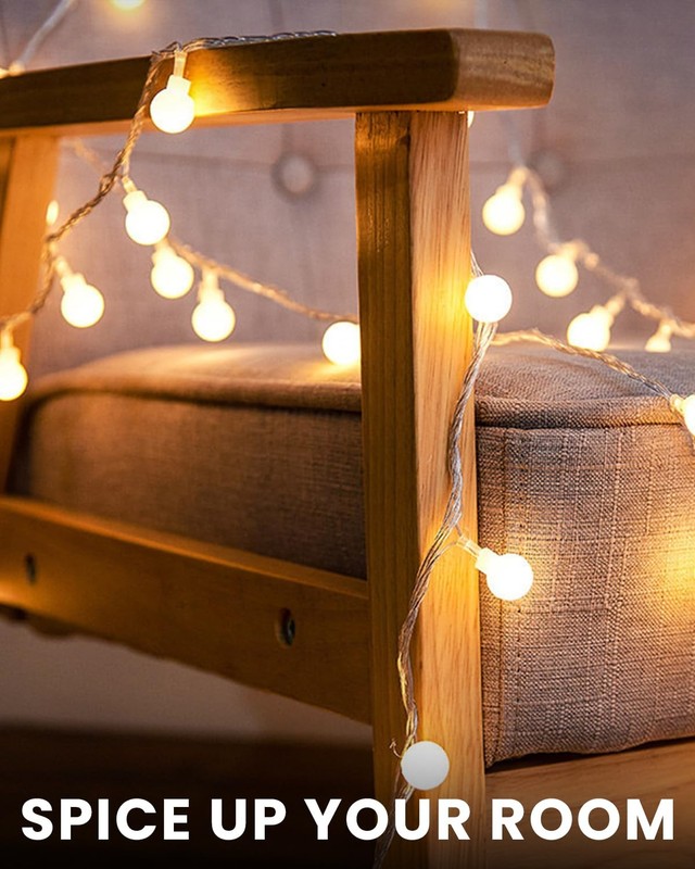 Globe String Lights 43 Ft 100 LED Fairy Lights Plug in with Warm White 43 ft gallery