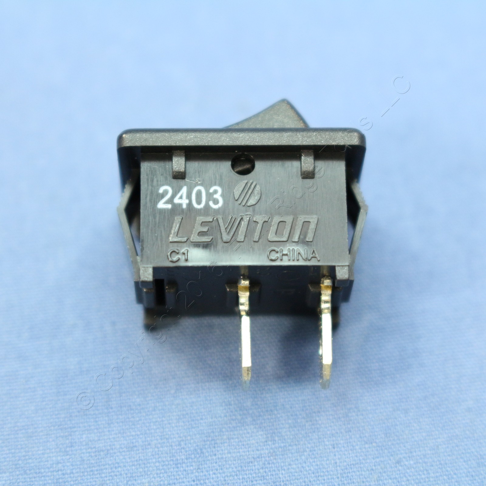 Leviton MR002 Black All- Snap-In Mini Rocker Panel Switch On/Off 10A Micro SPST gallery