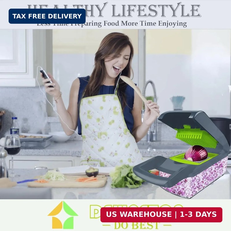 Vegetable Chopper Dicer with Container | Cheese Grater Mandoline Slicer Cabbage gallery