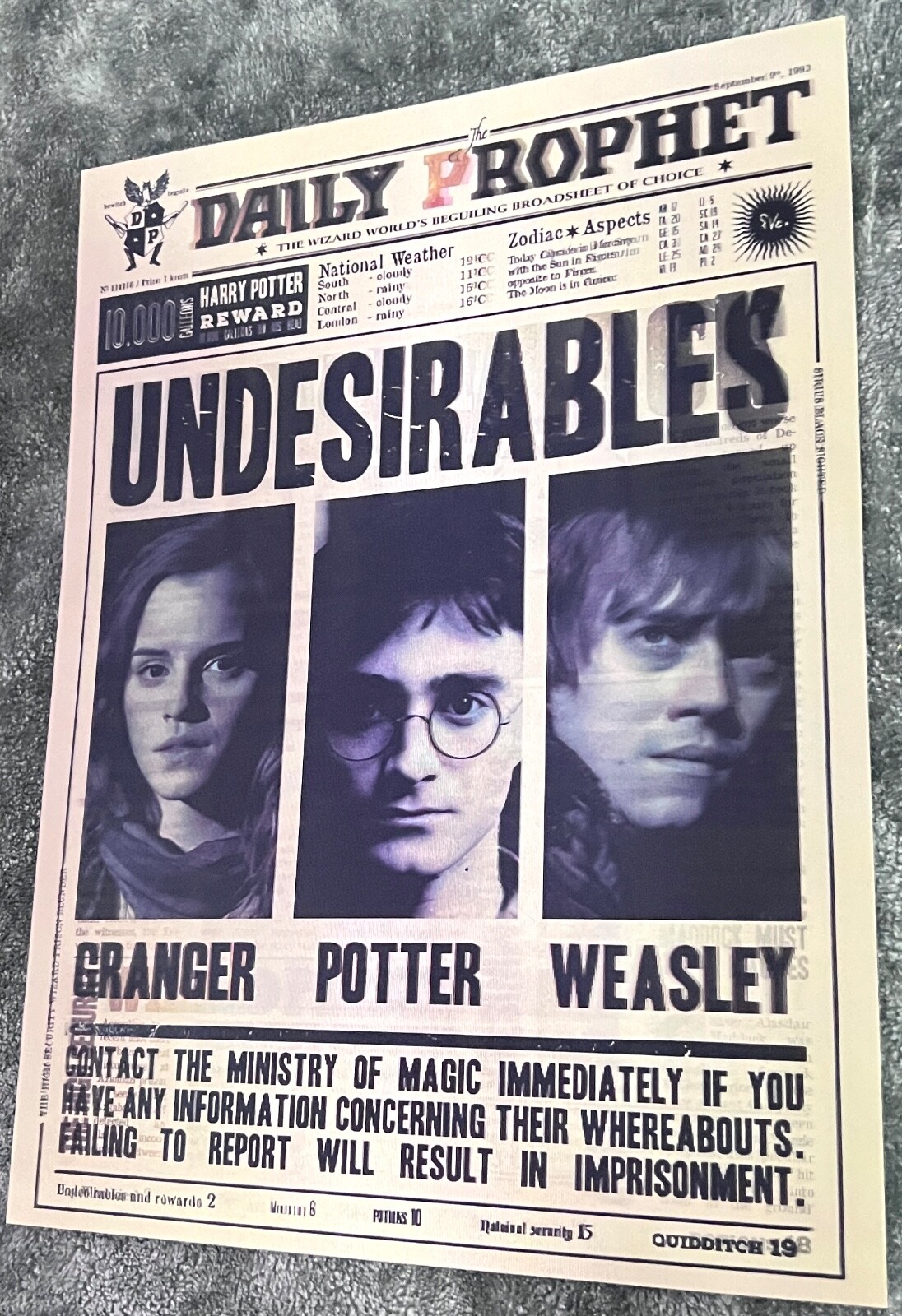 Harry Potter-Daily Prophet-3D Lenticular Flip Effect- 3 Images Changes,3 In One gallery