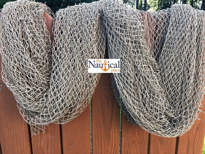 Authentic Fish Netting, 15 ft x 15 ft HEAVY Knotted, Vintage Used Fishing Net gallery