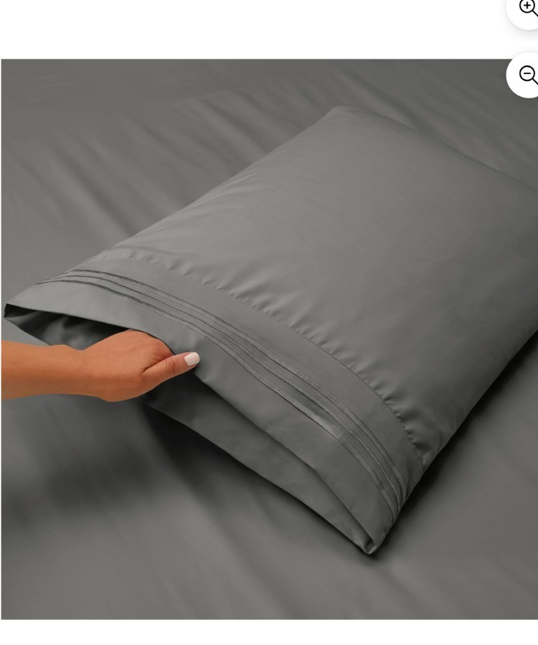 Queen Gray Solid Sheet Set for Adults, Machine Wash & Tumble Dry gallery