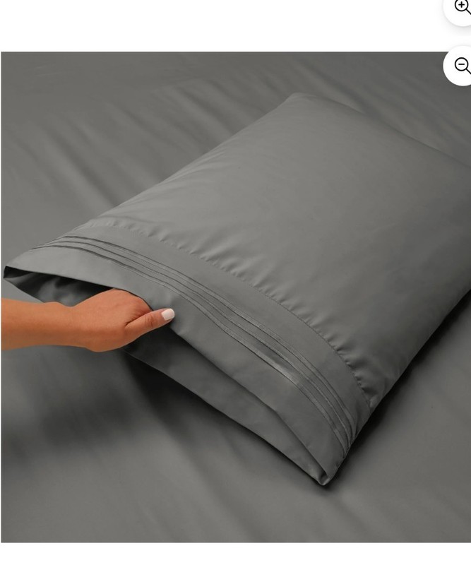 Queen Gray Solid Sheet Set for Adults, Machine Wash & Tumble Dry gallery
