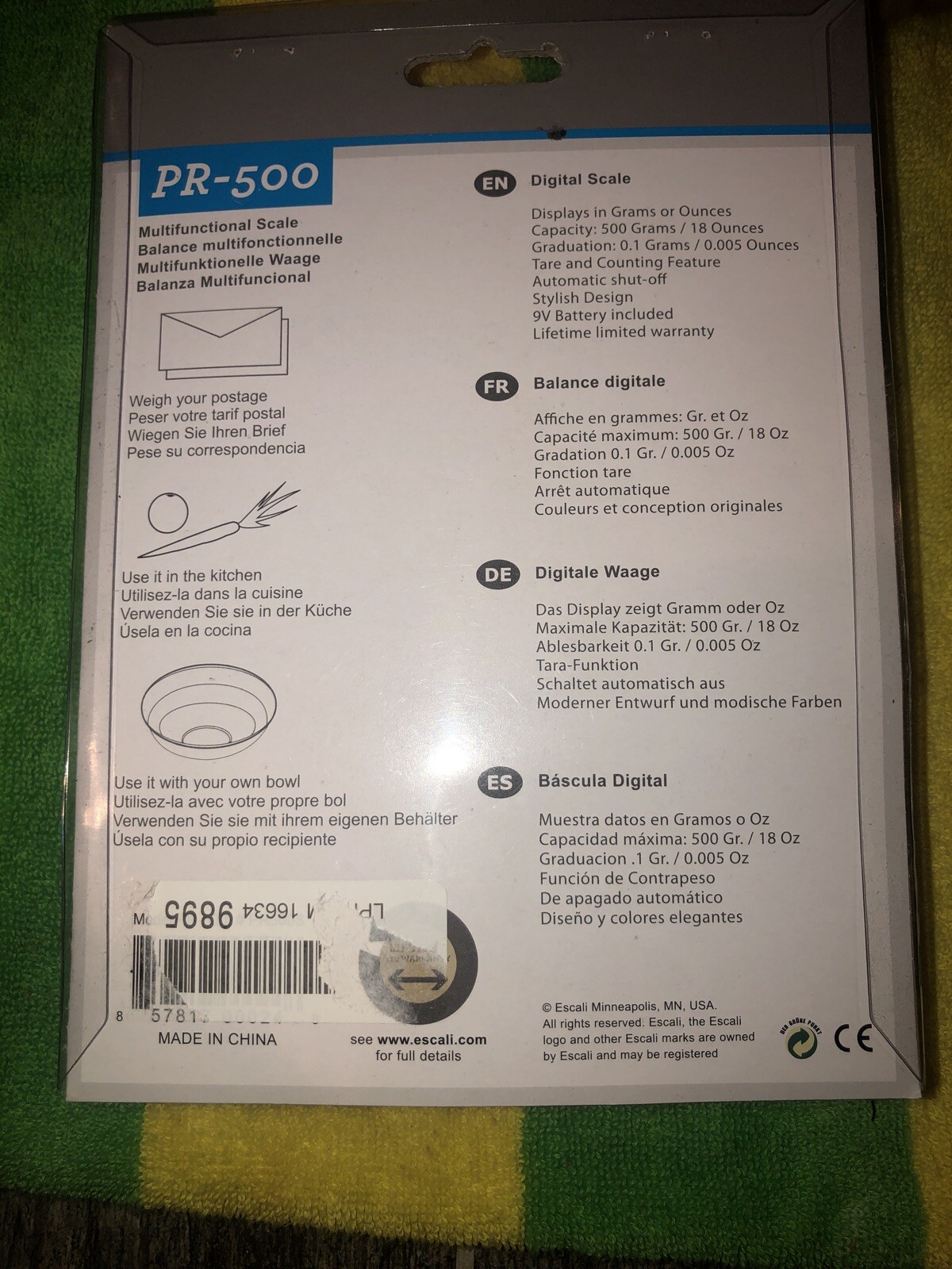 New Escali Pico PR500 Precision Kitchen Food Scale Baking Cooking Light 18oz gallery