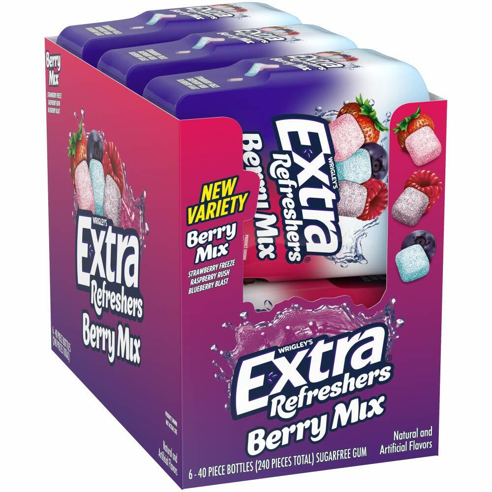 Extra Refreshers Berry Mix Gum, 3.21-Ounce 40-Piece Bottle (Pack of 6) gallery