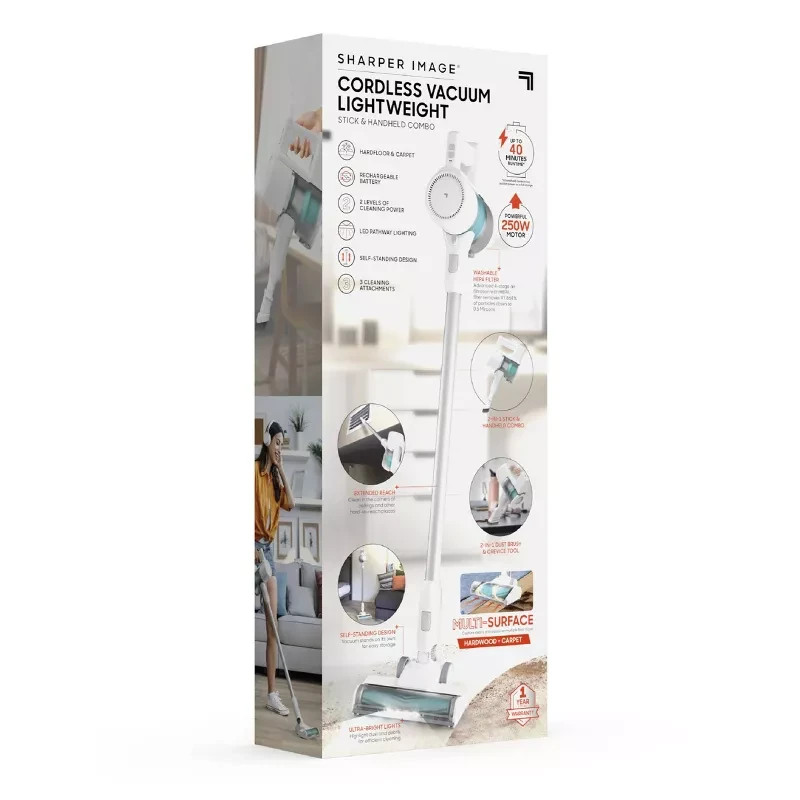 Sharper Image Cordless Vacuum Lightweight Stick and Handheld Combo White gallery
