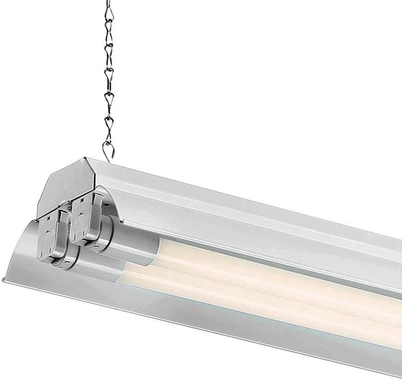 2-Lights Shop Light Fixture, 4 ft T8 LED Hanging Ceiling Lighting for Garage,... gallery