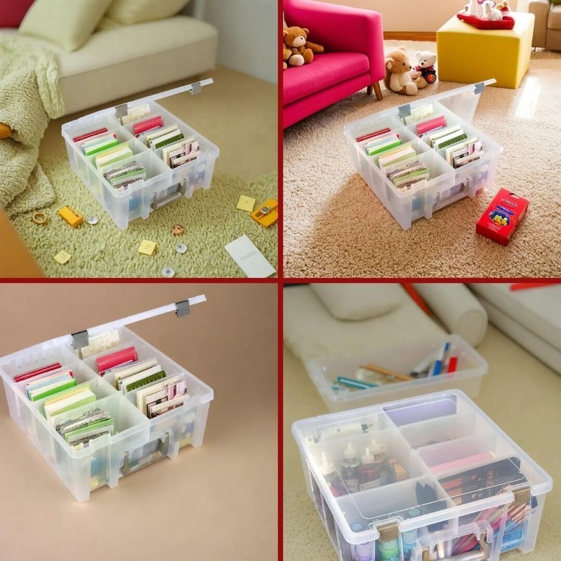 Super Satchel Double Deep Compartment Box Art Storage With 8 Removable Compartme gallery