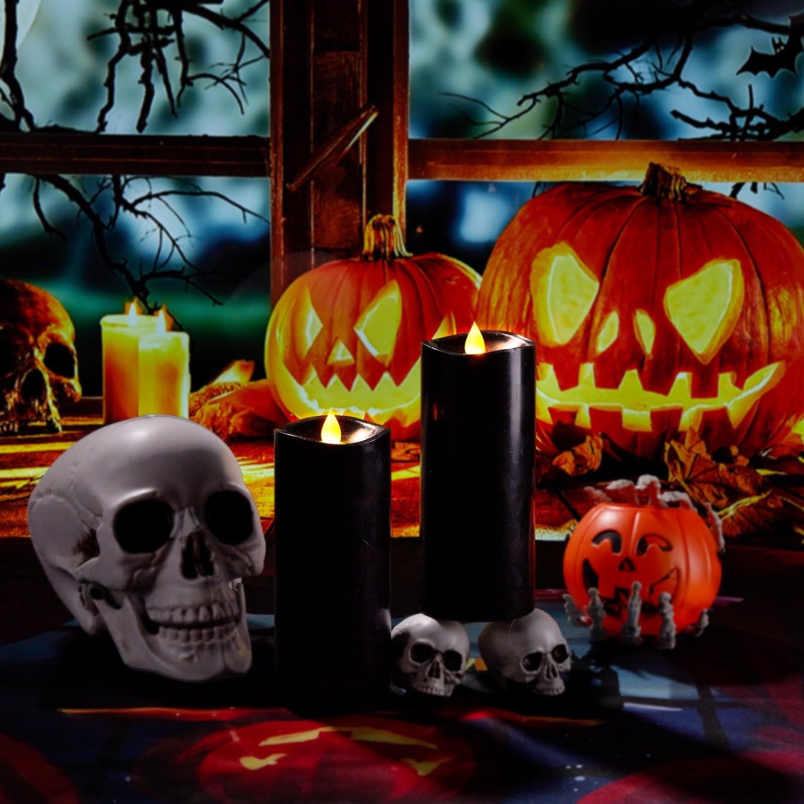 7x3 Inch Flameless Flickering Flame LED Candles Battery Operated Remote 2 PCS gallery
