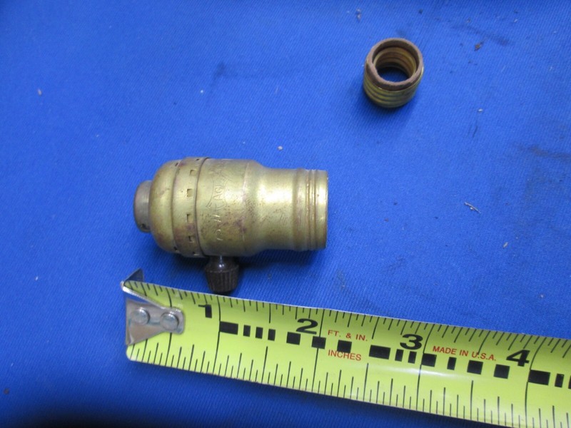 Eagle Brass Keyed Lamp Socket for E17 base bulbs with A E12 Base Adapter gallery