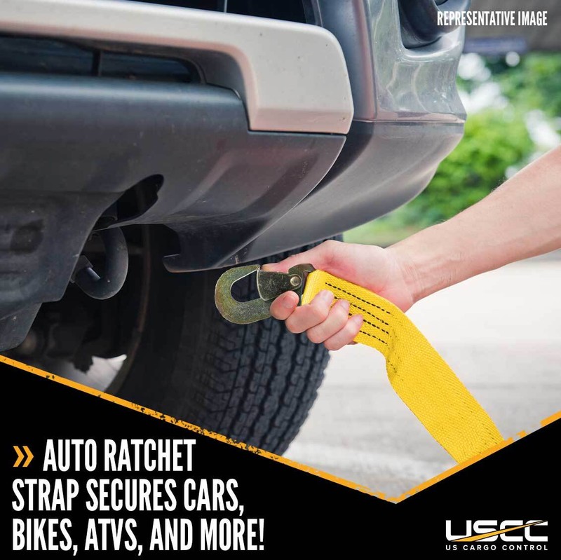USCC 2" X 30 Ratchet Strap w/Snap Hook - Yellow gallery