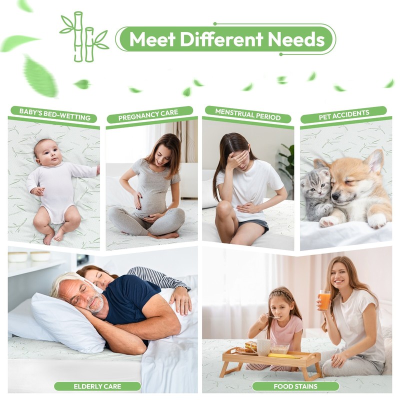 Bamboo Mattress Protector Hypoallergenic & Breathable Waterproof Mattress Cover gallery