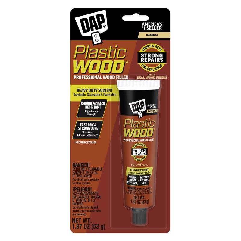 DAP Plastic Wood Filler Paintable Sandable Wall Nail Holes NATURAL 1.87oz gallery