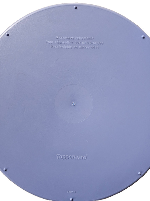 TUPPERWARE 9 in 7 in Round Lid Insert VEGETABLE MICRO STEAMER Blue Green USA gallery