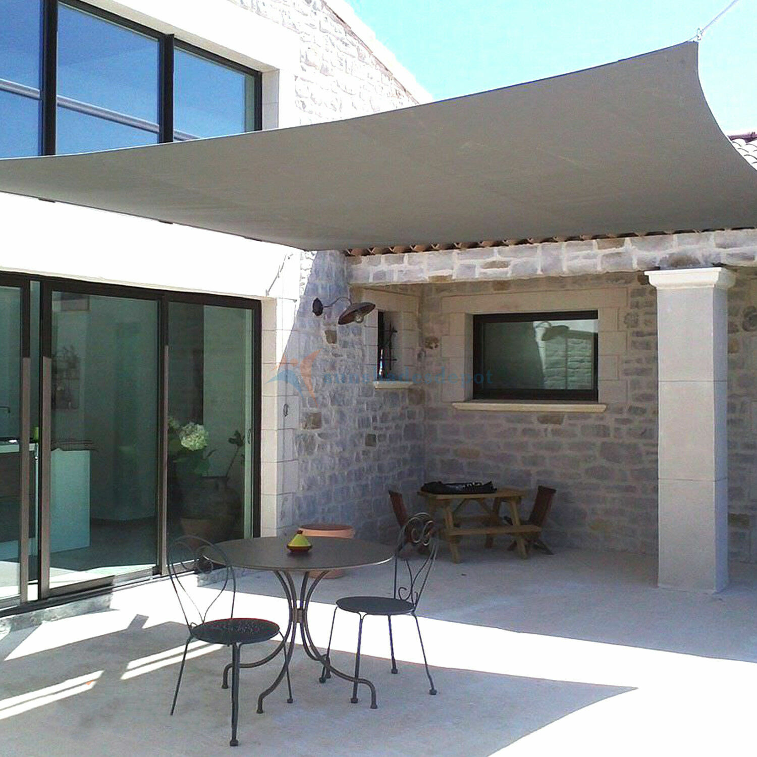 Gray Custom 5-12FT Rectangle Waterproof Sun Shade Sail Garden Pool Patio Cover gallery