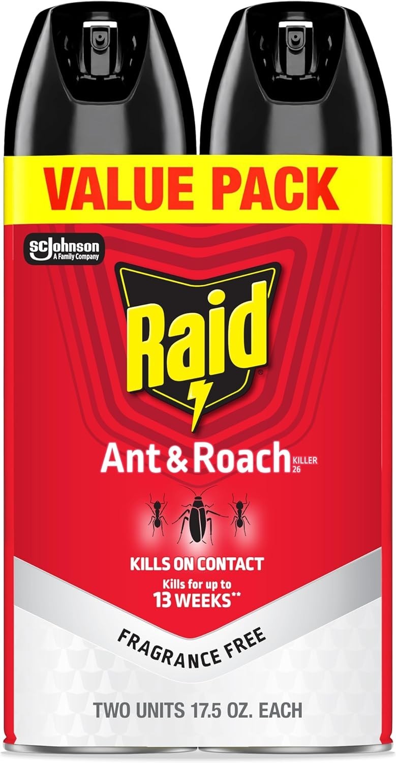 Raid® Ant & Roach Killer 26, Fragrance-Free Bug Spray, 17.5 fl. oz. 2 count. New gallery