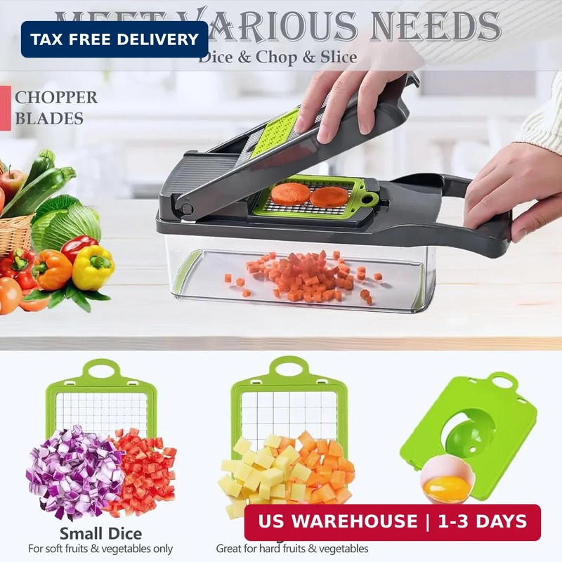 Vegetable Chopper Dicer with Container | Cheese Grater Mandoline Slicer Cabbage gallery