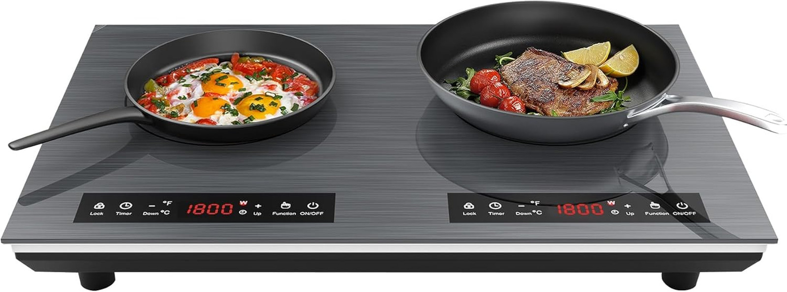 24" Double Induction Cooktop 4000W with Touch Screen, Timer & Safety Lock gallery