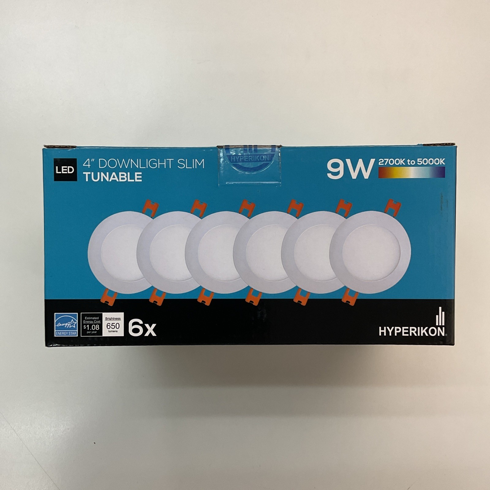 Hyperikon 4 inch Recessed LED Slim Downlight, 9W Color Tuning, 2700K-5000K 6 PK gallery