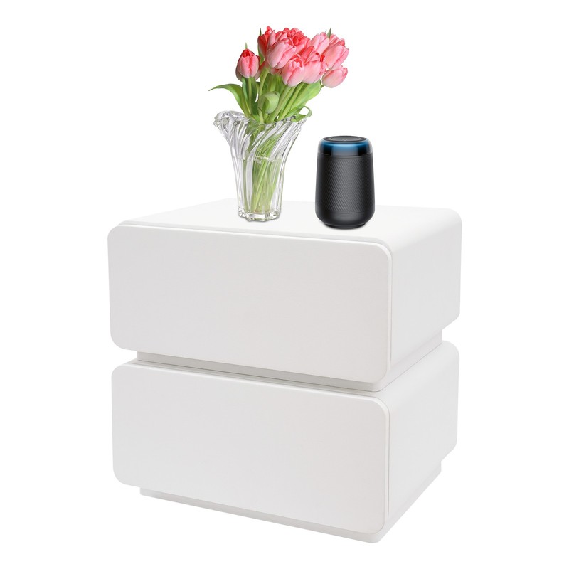 Nightstand End Table Side Table with 2 Drawers Bedside Table for Bedroom White gallery