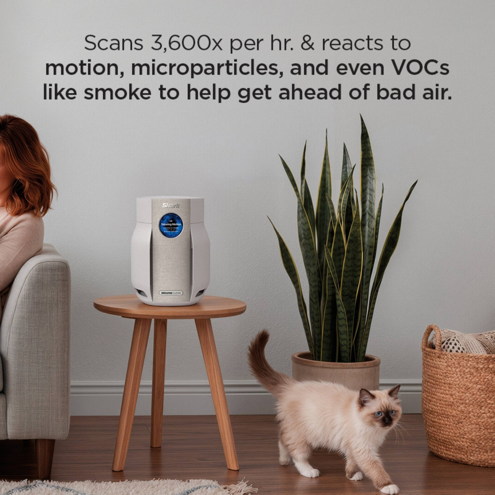 Shark - BreatheClear Compact Pro Air Purifier with NeverChange, 300 sqft - Dove gallery