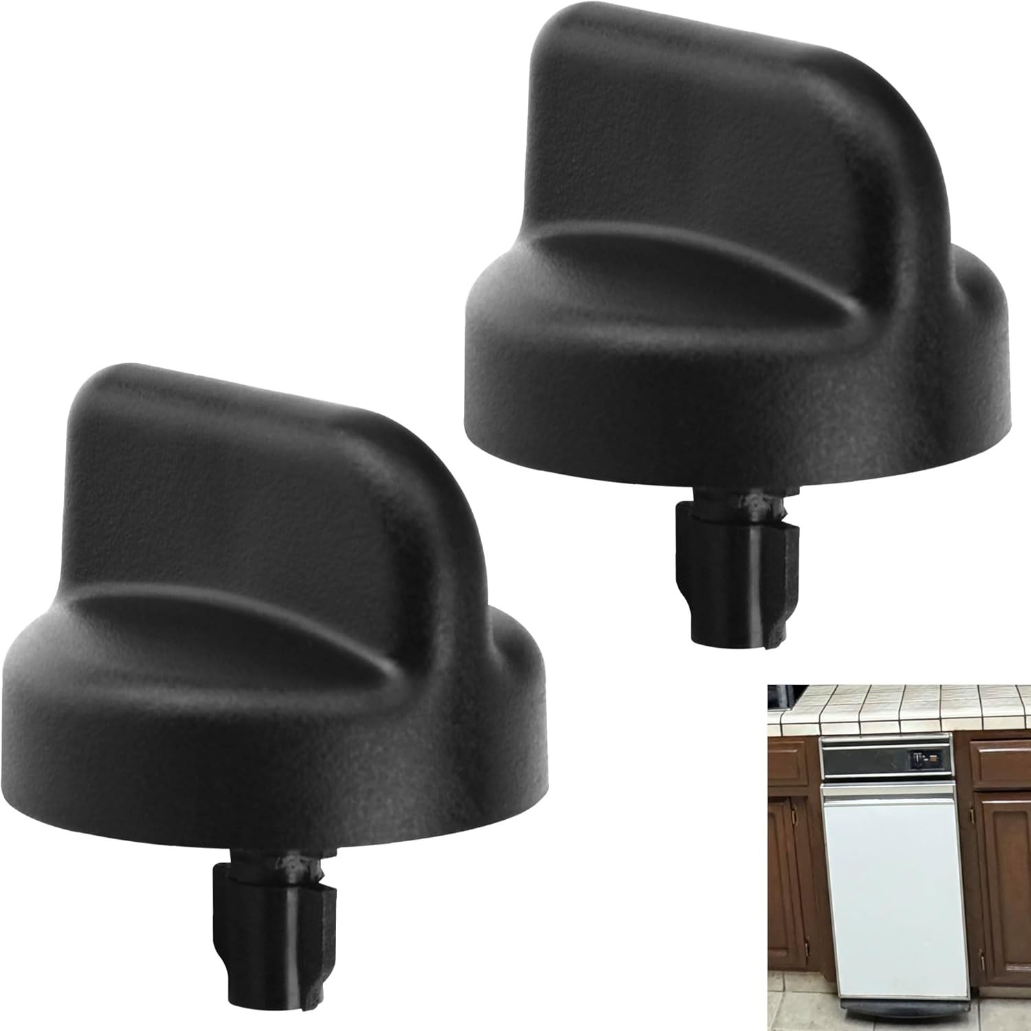 2PK 9871800 TRASH COMPACTOR KNOB BLACK FOR ROTARY SWITCH WP9871800 AH4054 W gallery