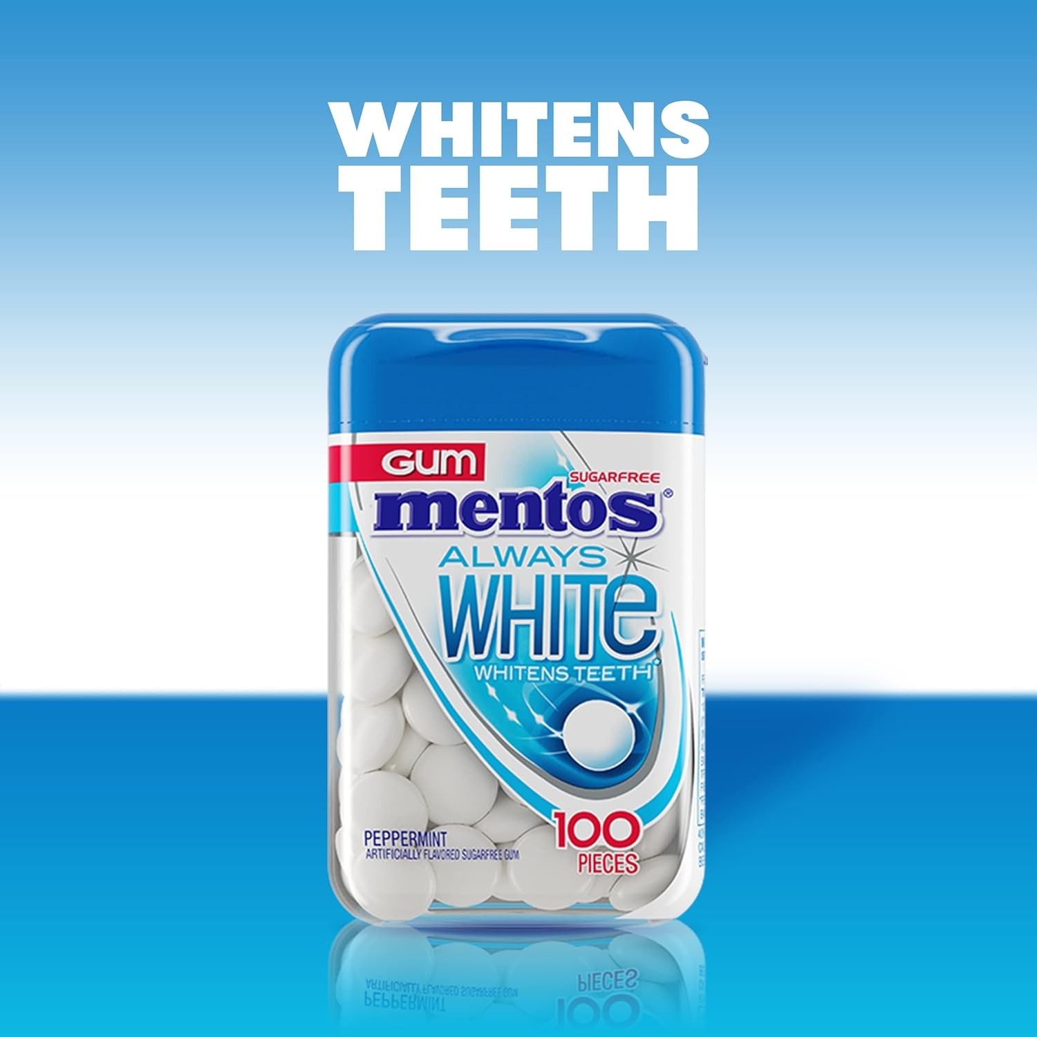 Mentos Always White Peppermint Sugar Free Gum Xylitol 100 Count Fresh Breath gallery