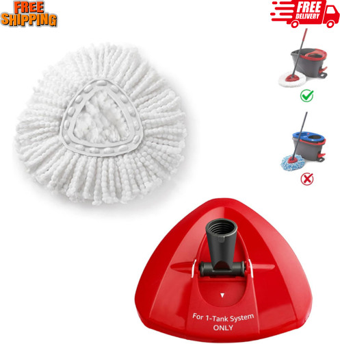 Mop Refill Pack with Mop Head Base for EasyWrin Spin Mop Replacement
