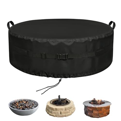 Onlyme Fire Pit Cover Round for In-Ground Fire Pits, 52-55 Round-55*9Inches gallery