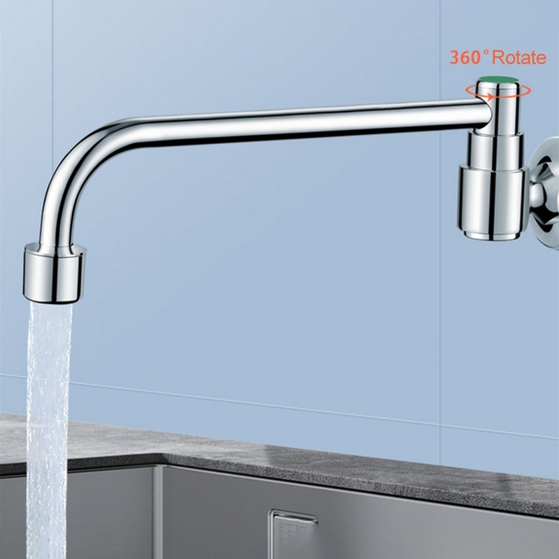 Single Cold Wall Mounted Tap with Swinging Spout for Home and Commercial Use gallery