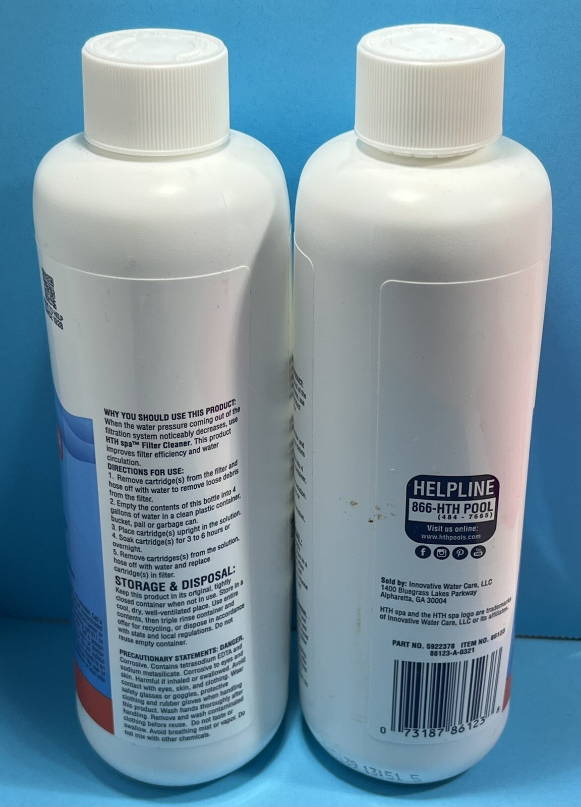 (2) HTH Spa Pool Filter Cleaner 16oz ~ New gallery
