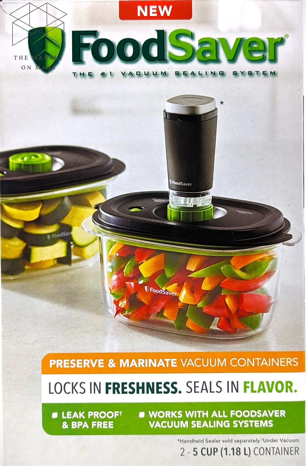 5-Cup Preserve & Marinate Containers Handheld Vacuum Sealers, 2-Pack Bpa-Free gallery