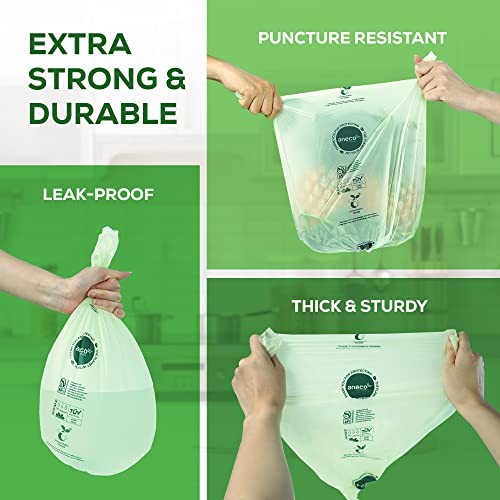 (Include 10 Bonus Bags) 100% Compostable 2.6 GAL (Flat Top Bags, 100 Count) gallery